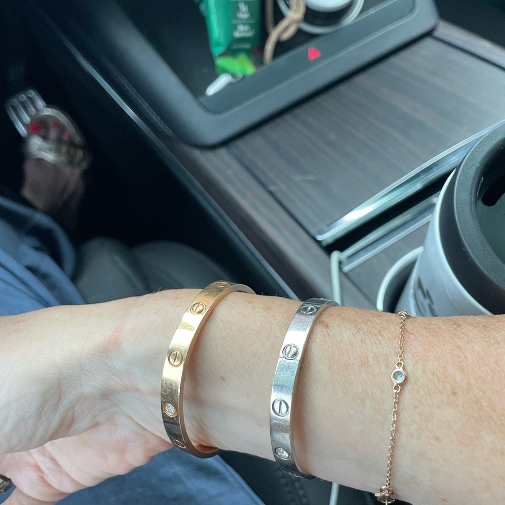 Authentic Cartier 17” love bracelet white gold and diamonds